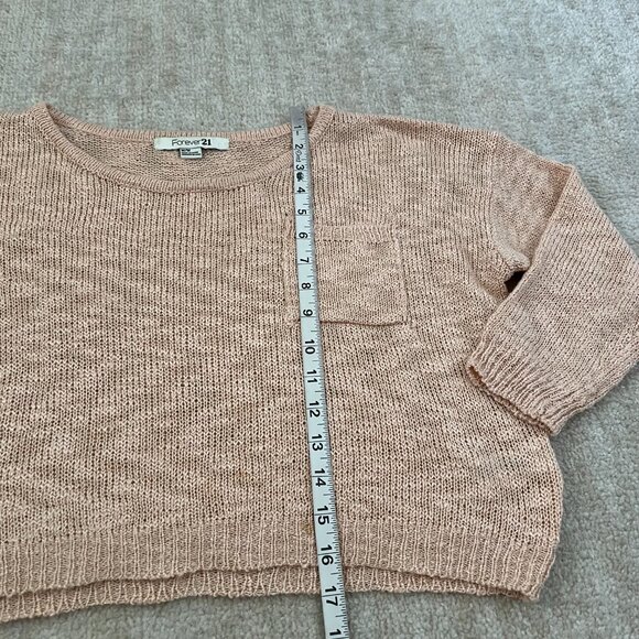 Forever 21 Cropped Sheer Metallic Sweater Knit Top M - Picture 5 of 11